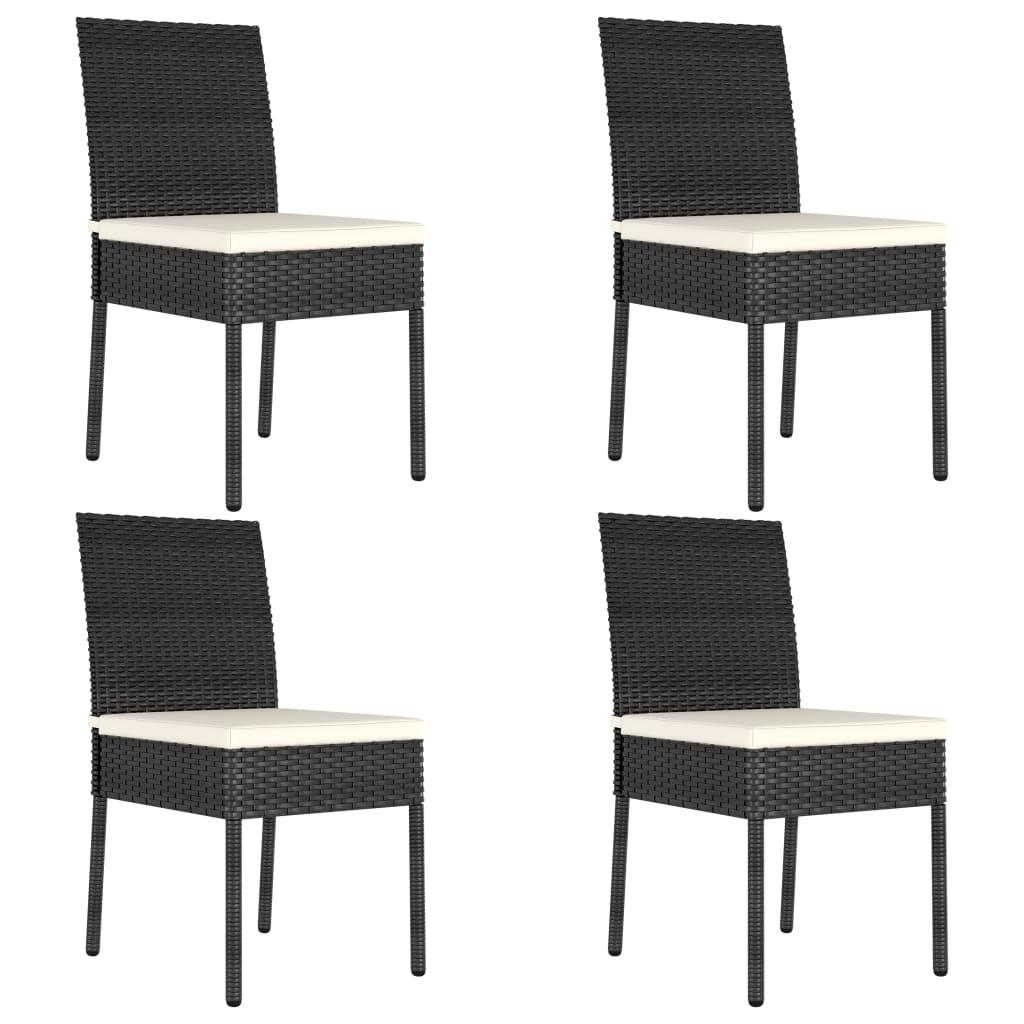 Garten-Essstühle 4 Stk. Poly Rattan Schwarz - Pazzar.ch