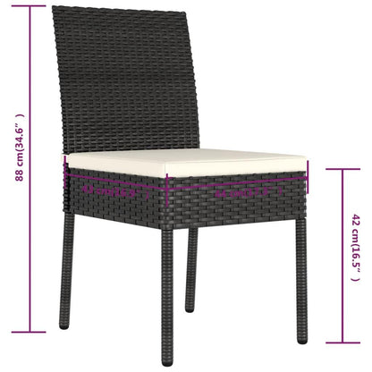 Garten-Essstühle 4 Stk. Poly Rattan Schwarz - Pazzar.ch