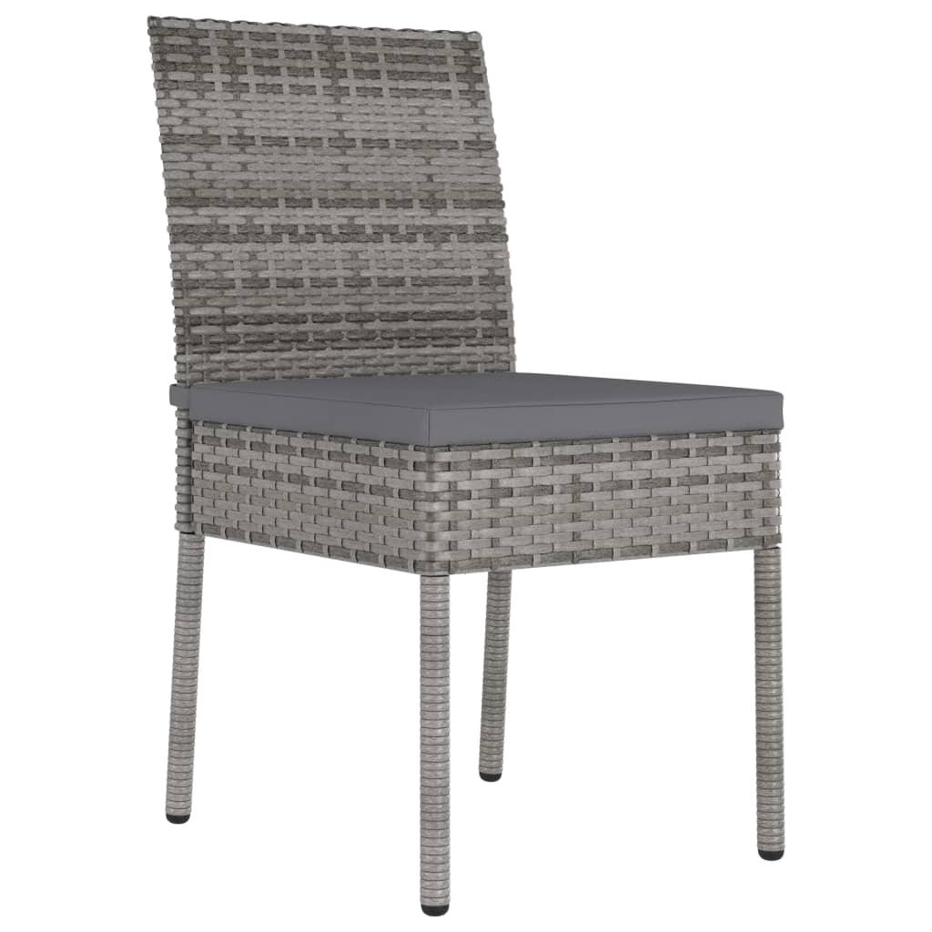 Garten-Essstühle 2 Stk. Poly Rattan Grau - Pazzar.ch