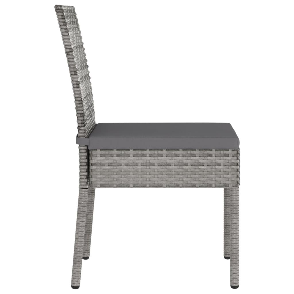 Garten-Essstühle 2 Stk. Poly Rattan Grau - Pazzar.ch