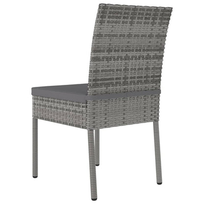 Garten-Essstühle 2 Stk. Poly Rattan Grau - Pazzar.ch