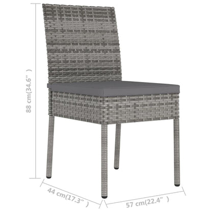 Garten-Essstühle 2 Stk. Poly Rattan Grau - Pazzar.ch