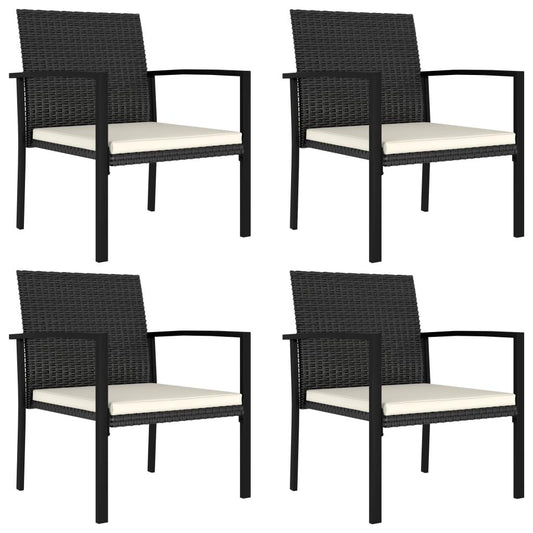 Garten-Essstühle 4 Stk. Poly Rattan Schwarz - Pazzar.ch