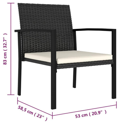 Garten-Essstühle 4 Stk. Poly Rattan Schwarz - Pazzar.ch