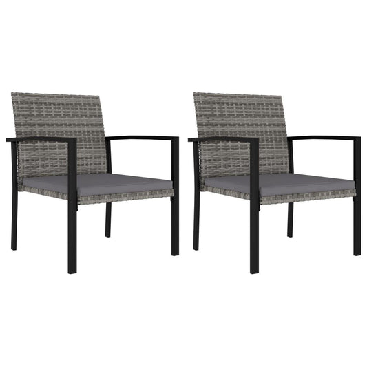 Garten-Essstühle 2 Stk. Poly Rattan Grau - Pazzar.ch
