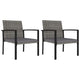 Garten-Essstühle 2 Stk. Poly Rattan Grau