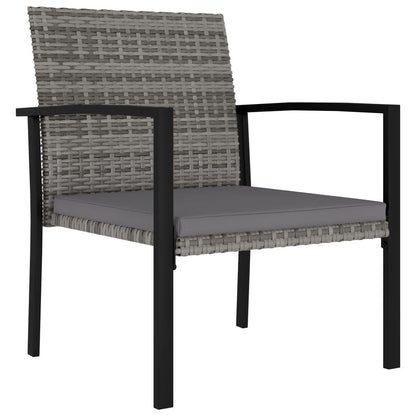 Garten-Essstühle 2 Stk. Poly Rattan Grau - Pazzar.ch