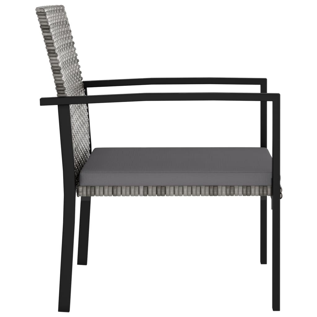 Garten-Essstühle 2 Stk. Poly Rattan Grau - Pazzar.ch