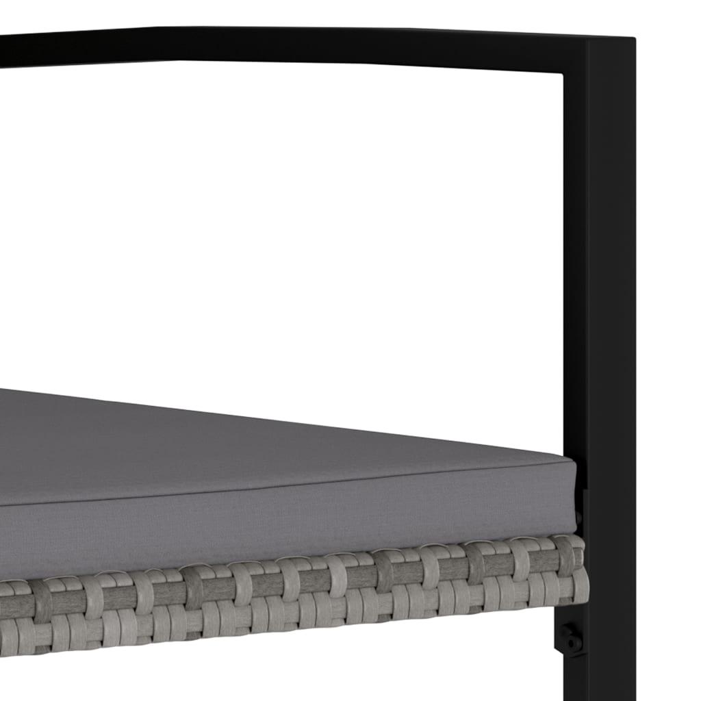 Garten-Essstühle 2 Stk. Poly Rattan Grau - Pazzar.ch