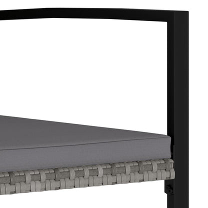 Garten-Essstühle 2 Stk. Poly Rattan Grau - Pazzar.ch