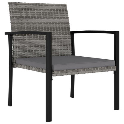 Garten-Essstühle 4 Stk. Poly Rattan Grau - Pazzar.ch
