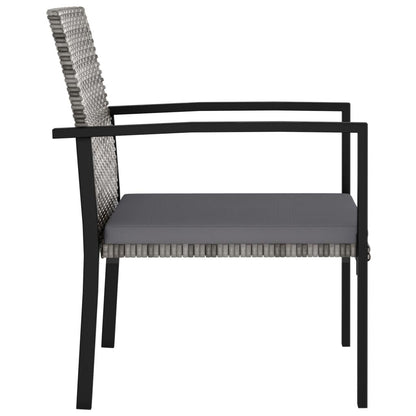 Garten-Essstühle 4 Stk. Poly Rattan Grau - Pazzar.ch
