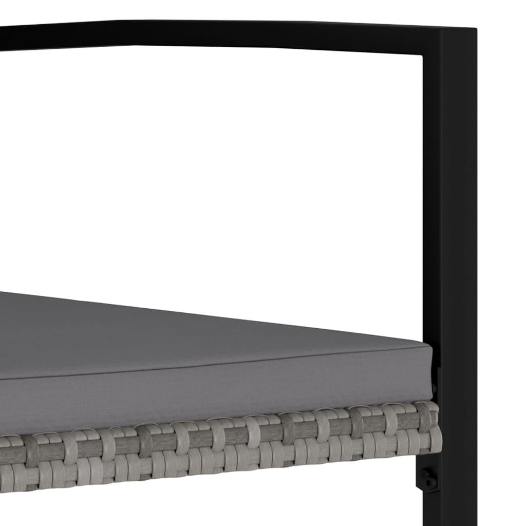Garten-Essstühle 4 Stk. Poly Rattan Grau - Pazzar.ch