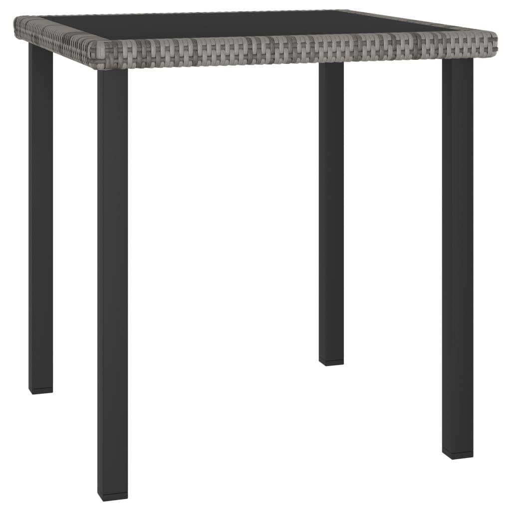 Garten-Esstisch Grau 70x70x73 cm Poly Rattan - Pazzar.ch