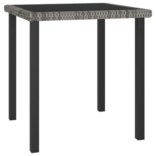 Garten-Esstisch Grau 70x70x73 cm Poly Rattan - Pazzar.ch