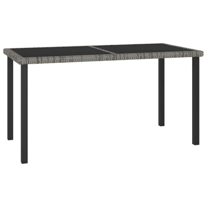 Garten-Esstisch Grau 140x70x73 cm Poly Rattan - Pazzar.ch