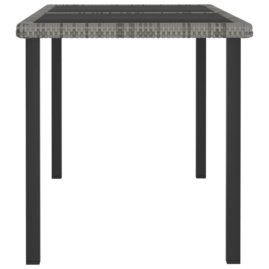 Garten-Esstisch Grau 140x70x73 cm Poly Rattan - Pazzar.ch