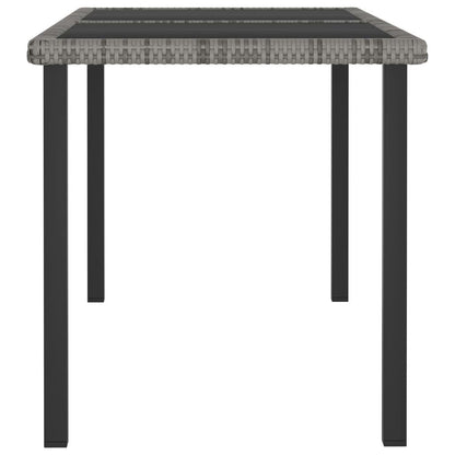 Garten-Esstisch Grau 140x70x73 cm Poly Rattan - Pazzar.ch