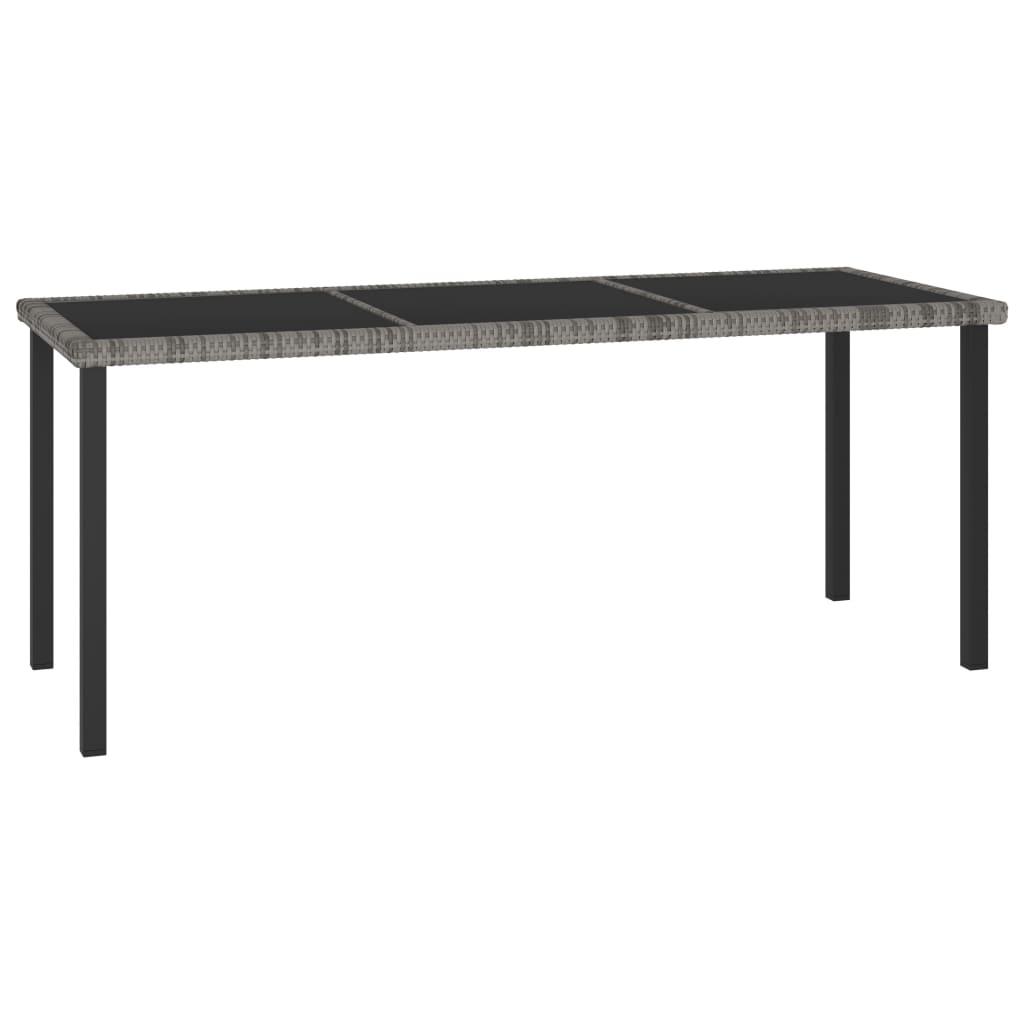 Garten-Esstisch Grau 180x70x73 cm Poly Rattan - Pazzar.ch