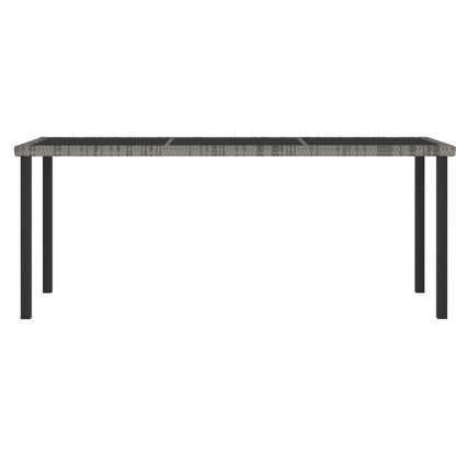 Garten-Esstisch Grau 180x70x73 cm Poly Rattan - Pazzar.ch