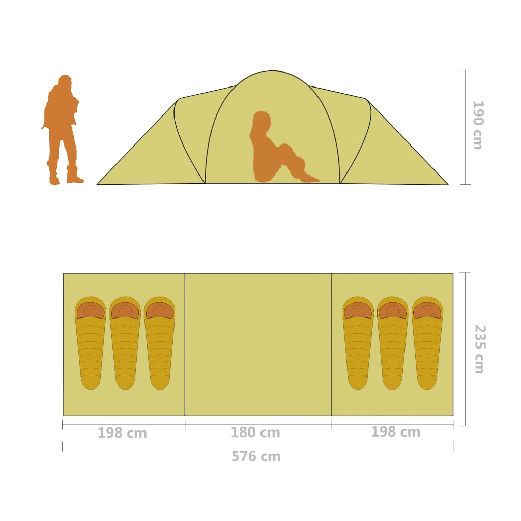 Campingzelt 6 Personen Blau und Hellblau - Pazzar.ch