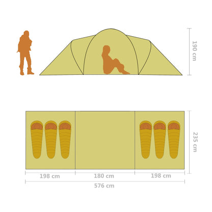 Campingzelt 6 Personen Grau und Orange - Pazzar.ch