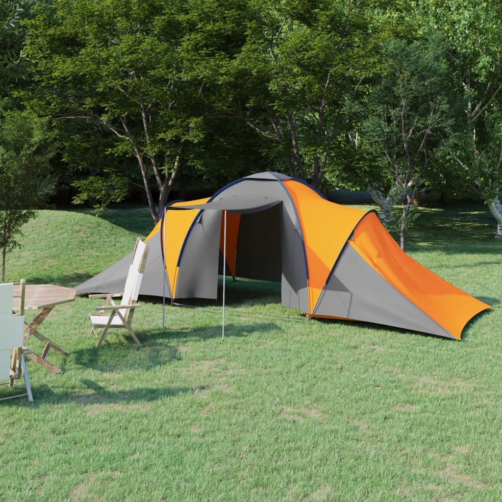 Campingzelt 6 Personen Grau und Orange - Pazzar.ch