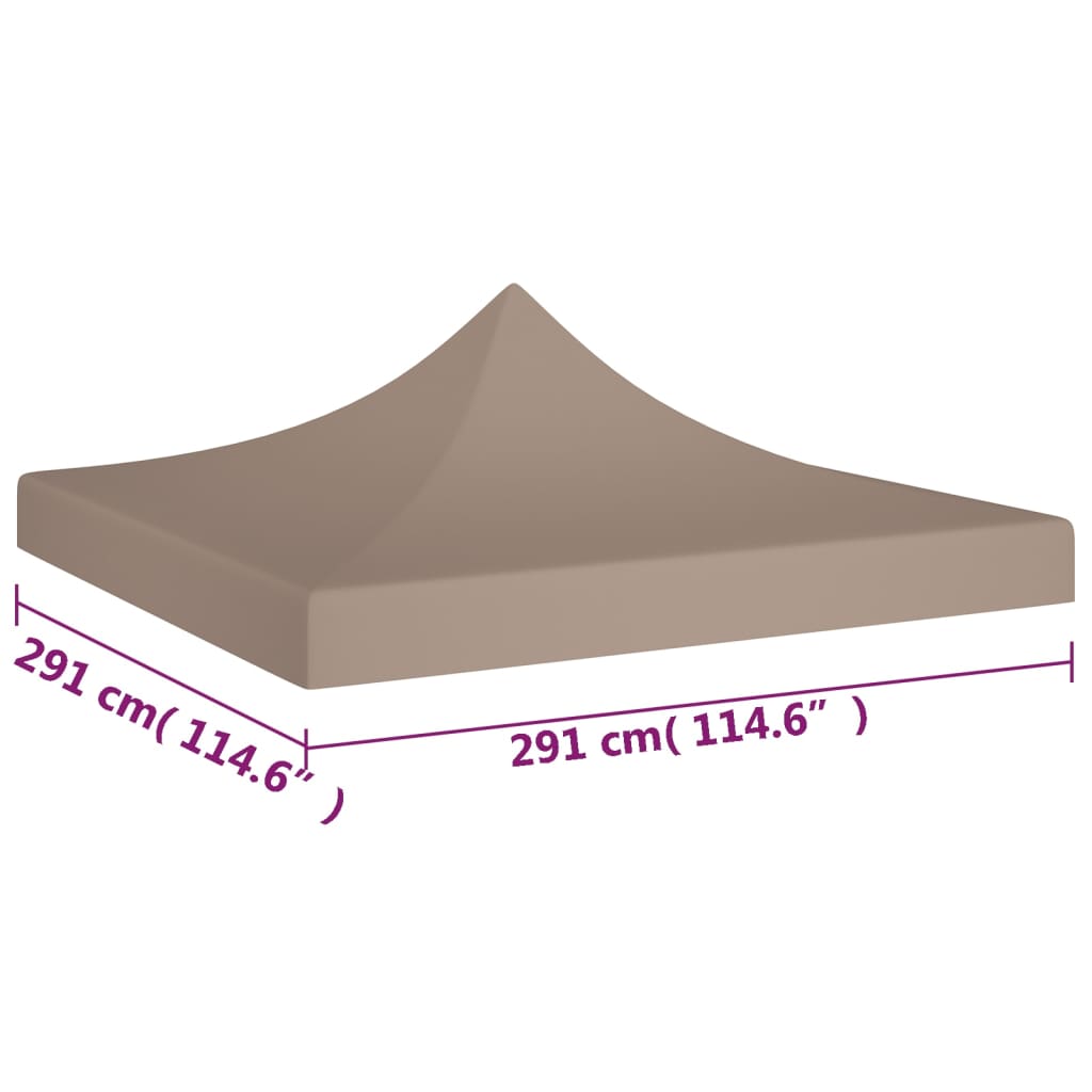 Partyzelt-Dach 3x3 m Taupe 270 g/m² - Pazzar.ch