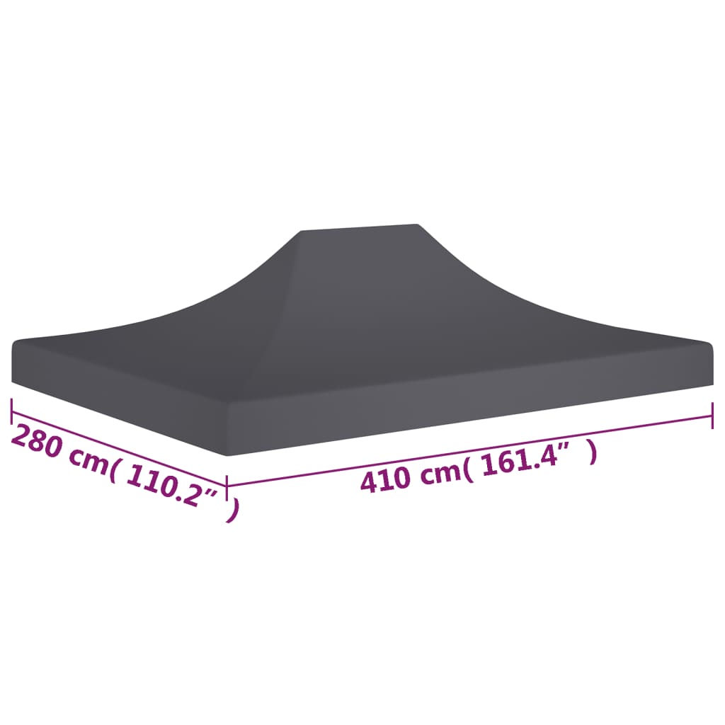 Partyzelt-Dach 4x3 m Anthrazit 270 g/m²