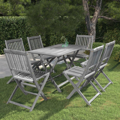 7-tlg. Garten-Essgruppe Massivholz Akazie Grau - Pazzar.ch