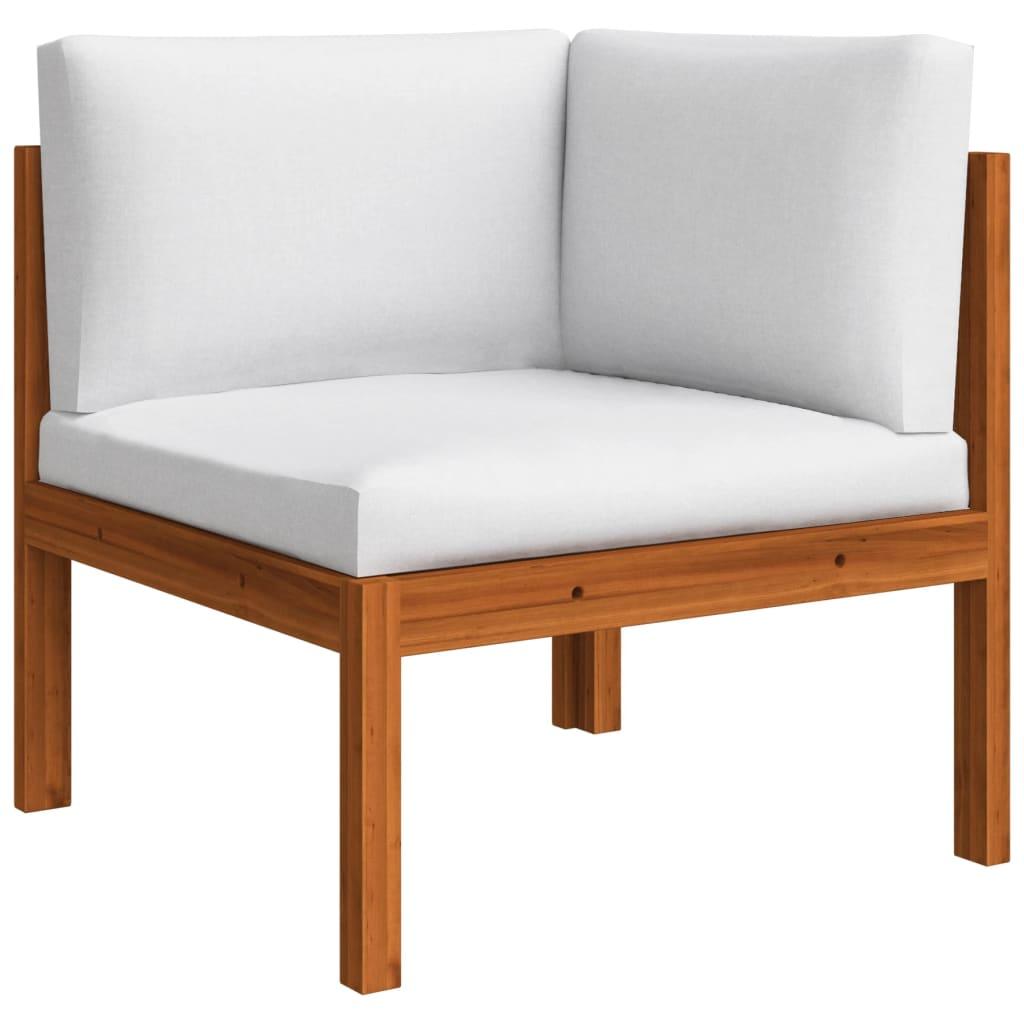 5-teiliges Garten-Lounge-Set mit Kissen Creme 63 x 63 cm