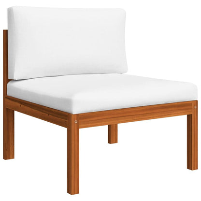 4-tlg. Garten-Lounge-Set mit Kissen Cremeweiß Massivholz Akazie - Pazzar.ch