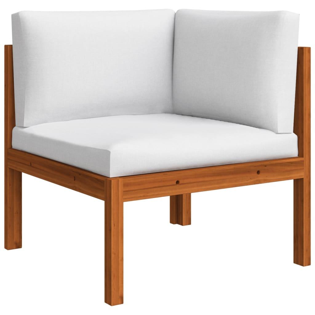 8-teiliges Garten-Lounge-Set mit Kissen Creme 63 x 63 cm