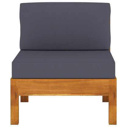 3-Sitzer-Gartensofa mit Dunkelgrauen Auflagen Massivholz Akazie - Pazzar.ch