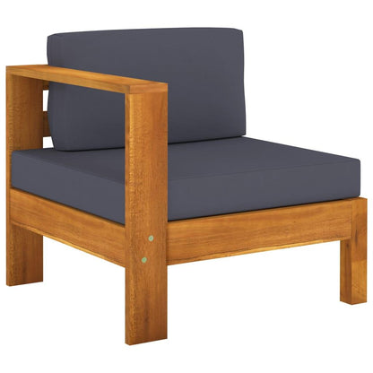 4-Sitzer-Gartensofa mit Dunkelgrauen Auflagen Massivholz Akazie - Pazzar.ch