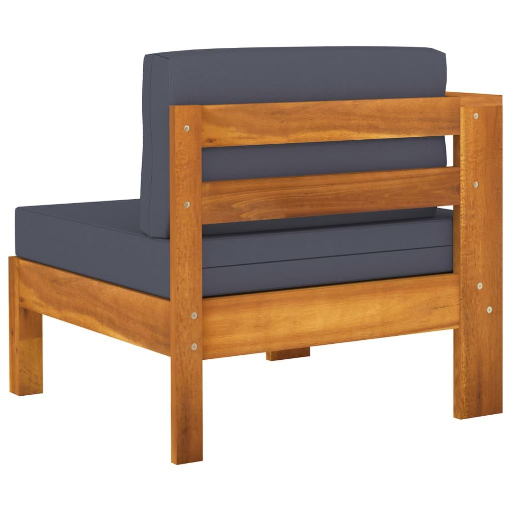 4-Sitzer-Gartensofa mit Dunkelgrauen Auflagen Massivholz Akazie - Pazzar.ch