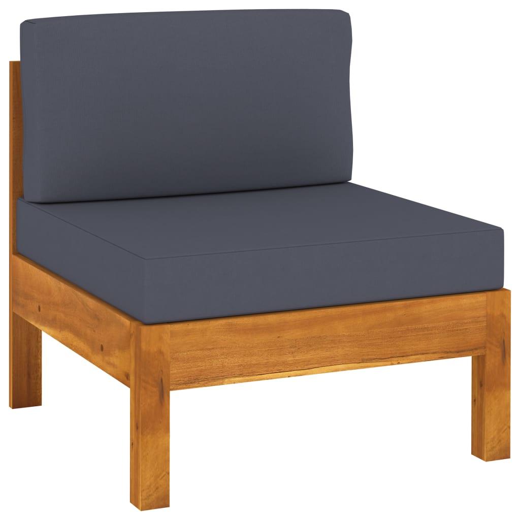 4-Sitzer-Gartensofa mit Dunkelgrauen Auflagen Massivholz Akazie - Pazzar.ch