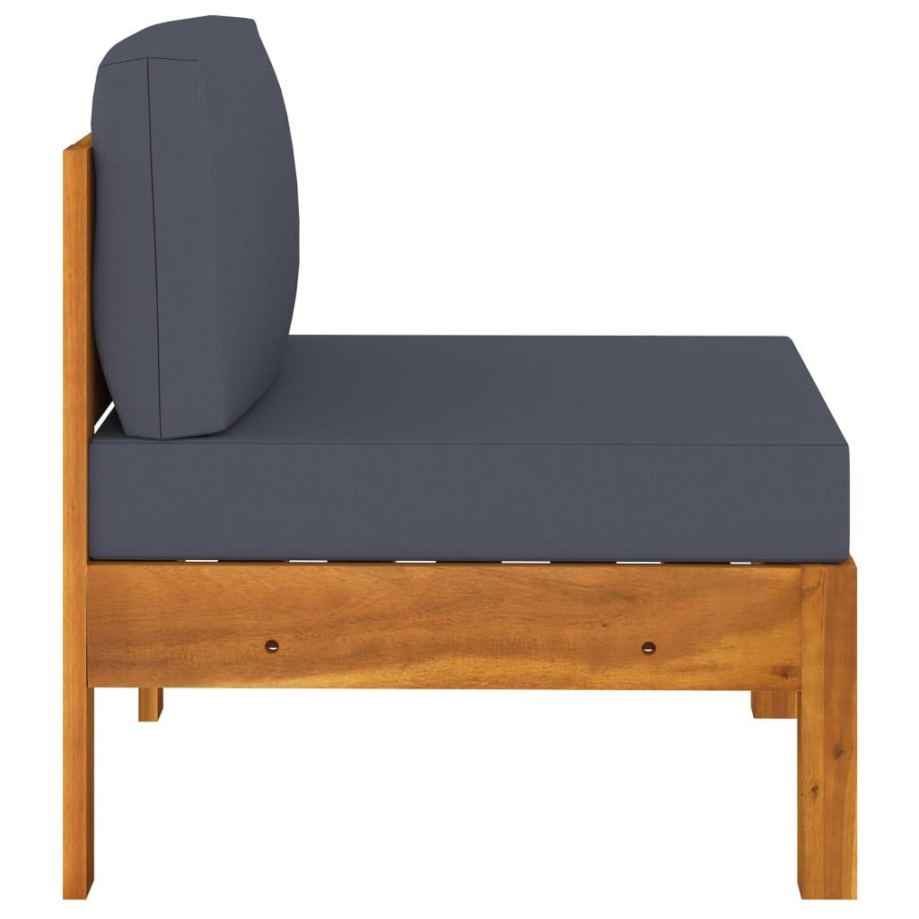 4-Sitzer-Gartensofa mit Dunkelgrauen Auflagen Massivholz Akazie - Pazzar.ch