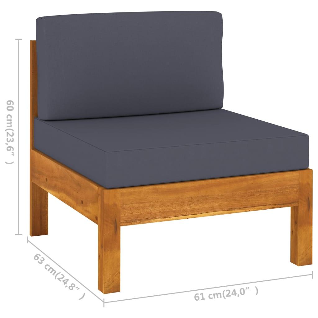 4-Sitzer-Gartensofa mit Dunkelgrauen Auflagen Massivholz Akazie - Pazzar.ch