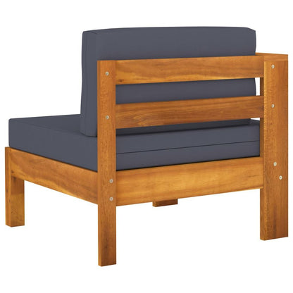 5-tlg. Garten-Lounge-Set mit Dunkelgrauen Auflagen Akazienholz - Pazzar.ch