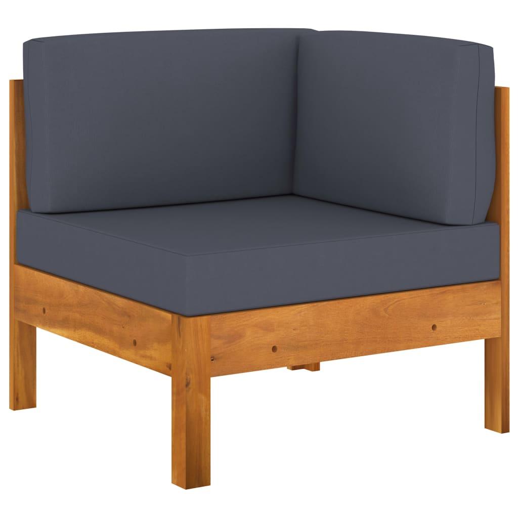 5-tlg. Garten-Lounge-Set mit Dunkelgrauen Auflagen Akazienholz - Pazzar.ch