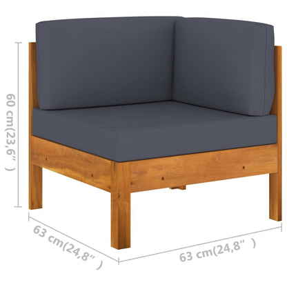 5-tlg. Garten-Lounge-Set mit Dunkelgrauen Auflagen Akazienholz - Pazzar.ch