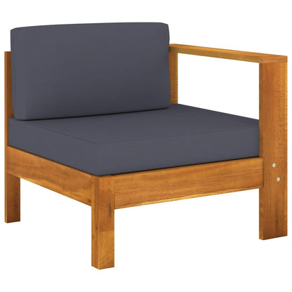 6-tlg. Garten-Lounge-Set mit Dunkelgrauen Auflagen Akazienholz - Pazzar.ch
