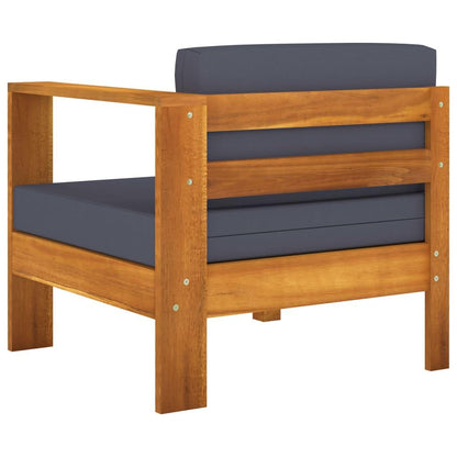 6-tlg. Garten-Lounge-Set mit Dunkelgrauen Auflagen Akazienholz - Pazzar.ch