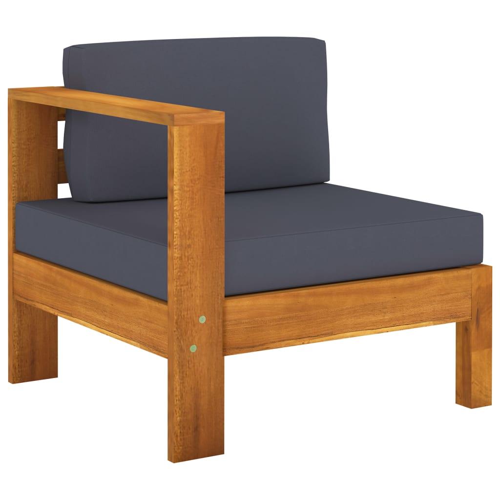 6-tlg. Garten-Lounge-Set mit Dunkelgrauen Auflagen Akazienholz - Pazzar.ch