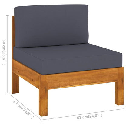 6-tlg. Garten-Lounge-Set mit Dunkelgrauen Auflagen Akazienholz - Pazzar.ch