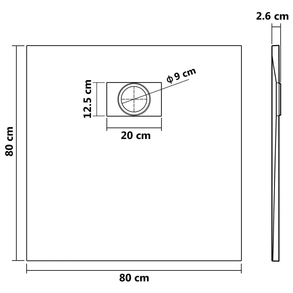 Duschwanne SMC Braun 80x80 cm - Pazzar.ch