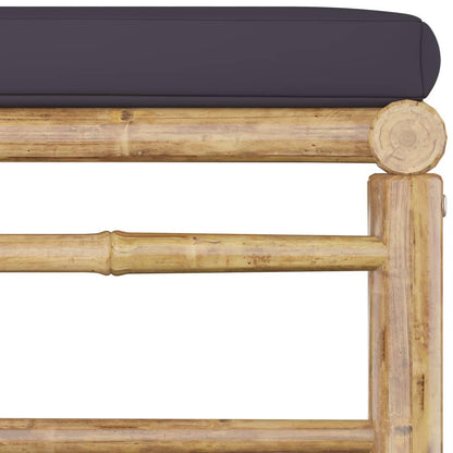 4-tlg. Garten-Lounge-Set mit Dunkelgrauen Kissen Bambus - Pazzar.ch