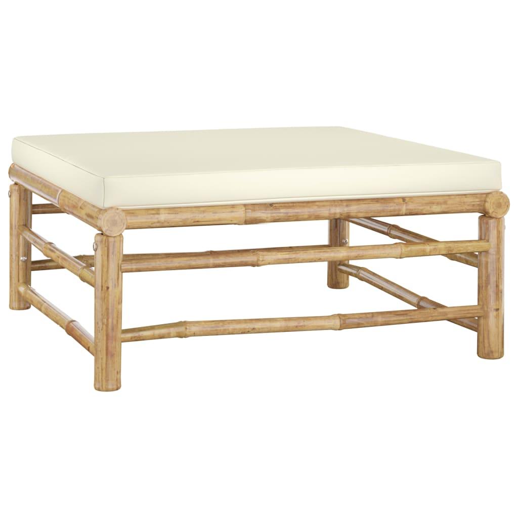 5-tlg. Garten-Lounge-Set mit Cremeweißen Kissen Bambus - Pazzar.ch