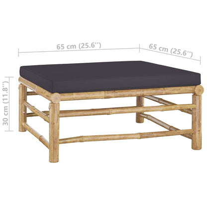 6-tlg. Garten-Lounge-Set mit Dunkelgrauen Kissen Bambus - Pazzar.ch